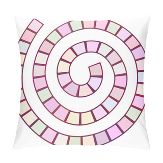 Personality  Abstract Futuristic Spiral Maze, Pattern Template For Children's Games, Purple Lilac Mauve Squares Isolated On White Background. Vector Illustration Pillow Covers