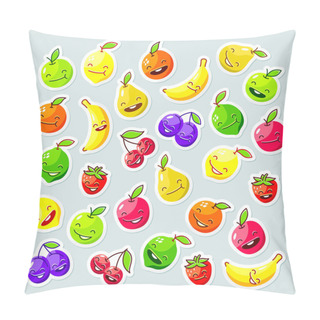 Personality  Happy Funny Fruits Seamless Pattern. Pillow Covers