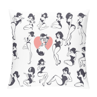 Personality  Large Pinup Girl Collection Pillow Covers