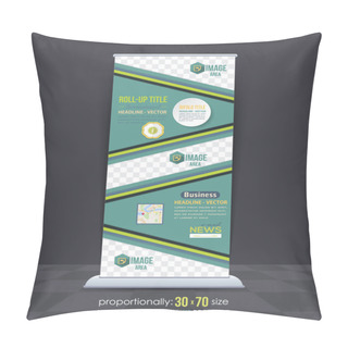 Personality  Business Theme Roll-Up Banner Design, Advertising Vector Template Pillow Covers