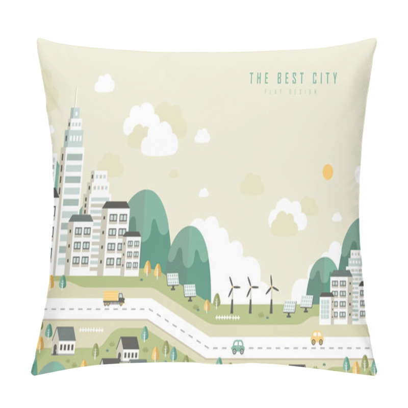 Personality  the best city scenery in flat design pillow covers