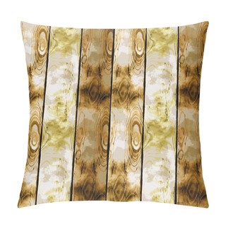 Personality  Wooden Cracked Background Of Brown, White And Yellow Planks Pillow Covers