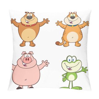 Personality  Pig Dog Cat Frog Set Pillow Covers