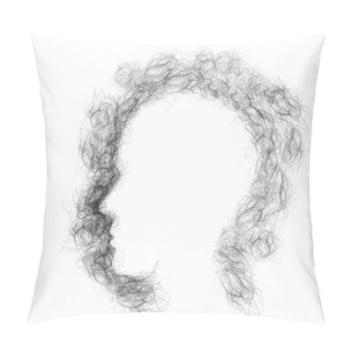 Personality  Losing Hair And Follicle Loss Or Alopecia And Balding Medical Concept As Clumps Of Follicles Shaped As A Human Head Representing A Receding Hairline With Thinning Follicles Resulting In Baldness On A White Background. Pillow Covers