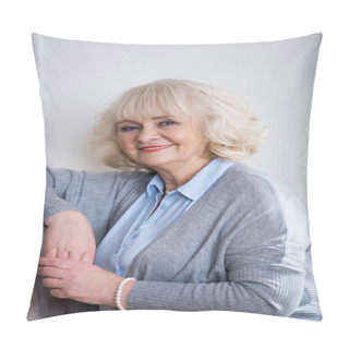 Personality  Smiling Senior Woman Pillow Covers