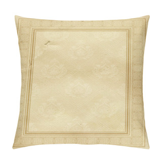 Personality  Old Grunge Paper Texture With Vintage Ornamental Border And Patterns. Pillow Covers