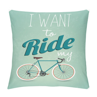 Personality  Retro Illustration Bicycle Pillow Covers