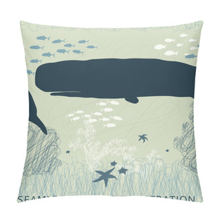 Personality  Sperm Whale Seamless Pillow Covers