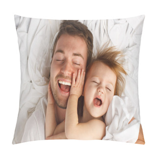 Personality  Child Dad White Sheet Laugh Lay Pillow Covers