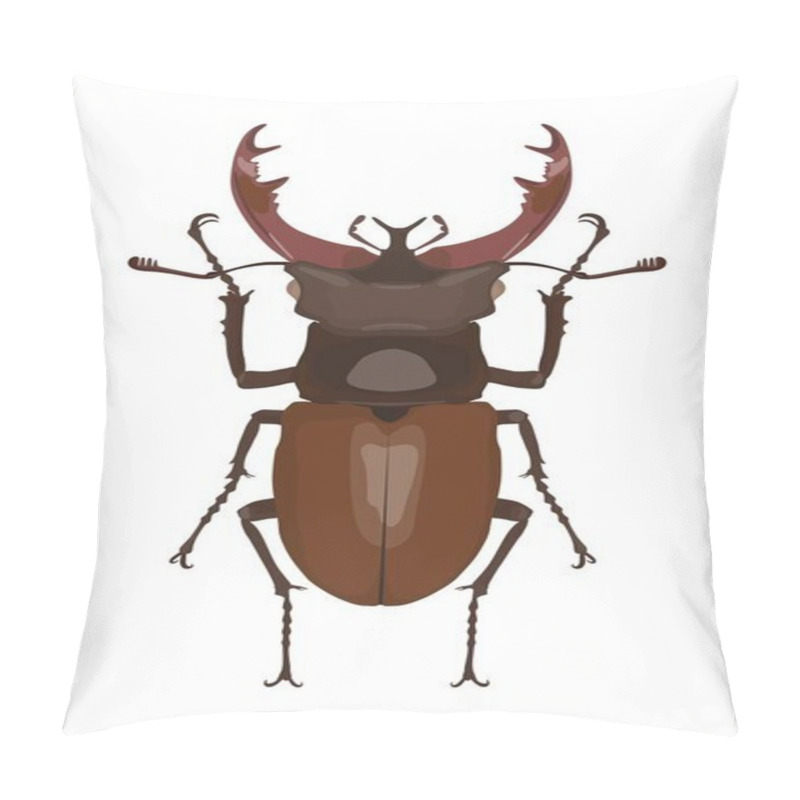 Personality  Detailed image of deer beetle. Vector illustration pillow covers