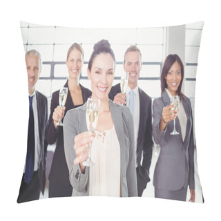 Personality  Business Team Holding Champagne Glasses Pillow Covers
