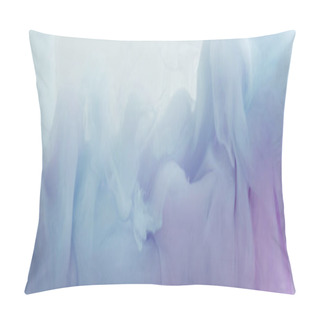 Personality  Close Up View Of Light Blue And Purple Paint Swirls In Water Pillow Covers