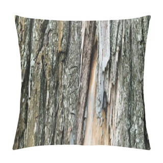 Personality  Close Up View Of Old Tree Bark, Ecology Concept, Banner Pillow Covers