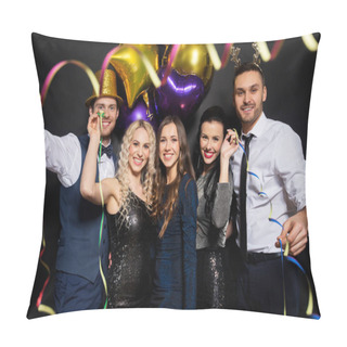 Personality  Friends At Christmas Or New Year Party Pillow Covers