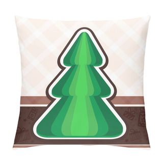 Personality  Vector Background With Christmas Tree. Pillow Covers