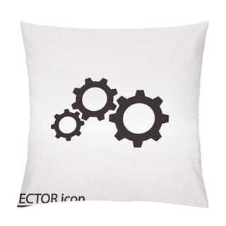 Personality  Gear Icon. Flat Design Style Pillow Covers