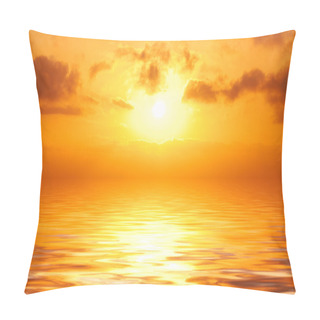 Personality  Orange Sunset In Sea Pillow Covers