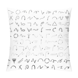 Personality  Sketched Icons Set, Drawing Line Arrows Pillow Covers