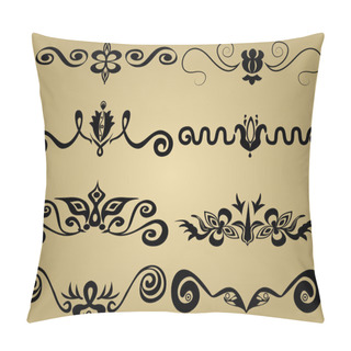 Personality  Black Ornamental Floral Page Decorations And Rules Pillow Covers