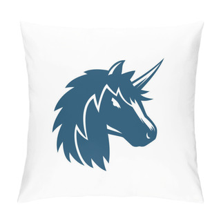 Personality  Unicorn Vector Logo On White Pillow Covers