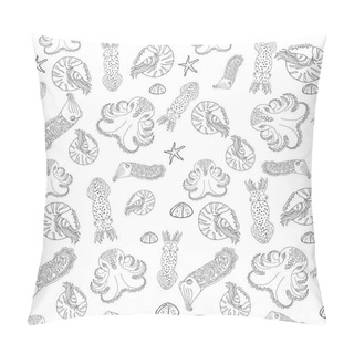Personality  Hand Drawn Cephalopods Seamless Pattern Pillow Covers