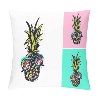 Personality  Hand Drawn Pineapple In Sketch Style. Pillow Covers