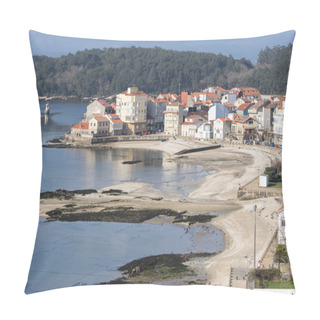 Personality  Carril, Galicia, Spain; January 25, 2024: View Of Carril Town, Villagarcia De Arosa, Pontevedra, Spain On Sunny Day Pillow Covers