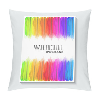 Personality  Striped Hand Drawn Watercolor Background. Vector Version. Bright Colors. Watercolor Composition For Scrapbook Elements Or Print. Pillow Covers