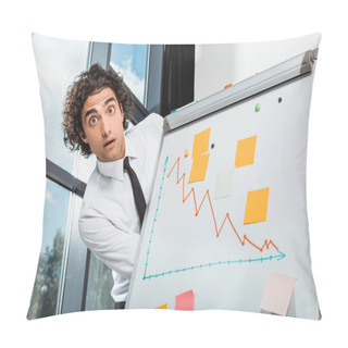 Personality  Businessman Near White Board In Office Pillow Covers