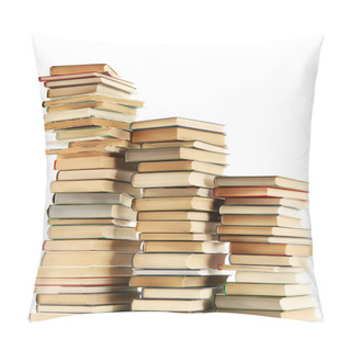 Personality  Old Books Isolated On White Pillow Covers