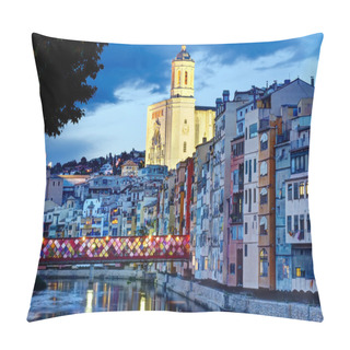Personality  Girona, Spain With Decorated Bridge Pillow Covers