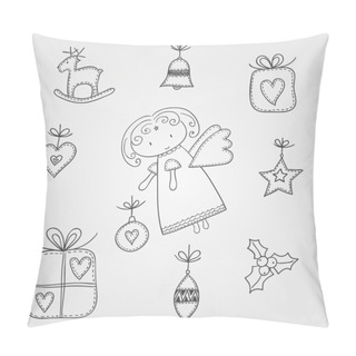 Personality  Christmas Doodles With Angel Pillow Covers