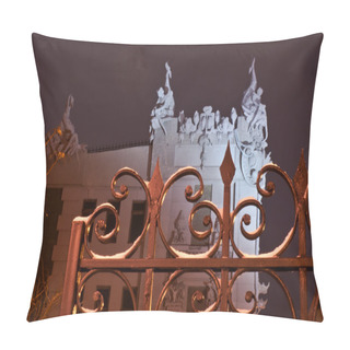 Personality  House With Chimaeras Through The Fence Pillow Covers