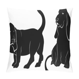 Personality  Basset Hound Dog Vector Silhouette Pillow Covers