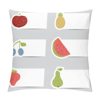 Personality  Doodle Fruits Cards In Retro Colors Pillow Covers