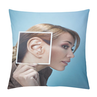 Personality  Businesswoman With Big Ears Pillow Covers