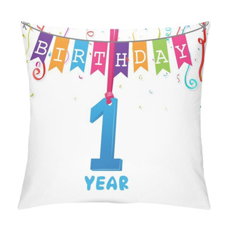 Personality  Happy 1 Birthday Card  Pillow Covers