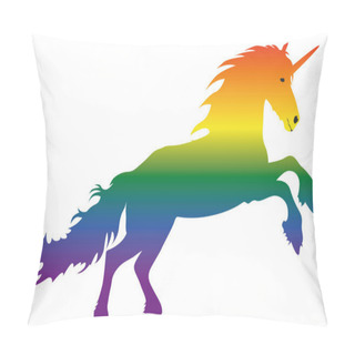 Personality  Illustration Rainbow Flag Unicorn Pillow Covers
