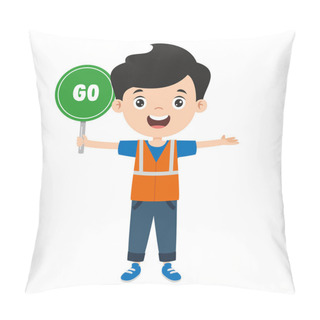 Personality  Cartoon Drawing Of A Traffic Guide Pillow Covers