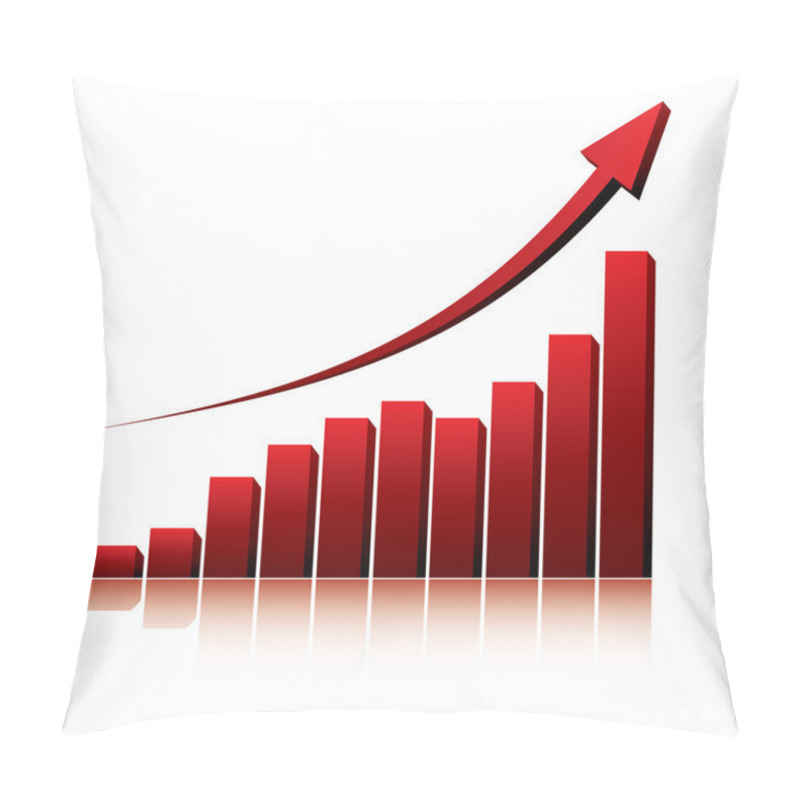 Personality  3d graph showing rise in profits or earnings pillow covers