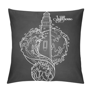 Personality  Graphic Lighthouse During A Storm Pillow Covers