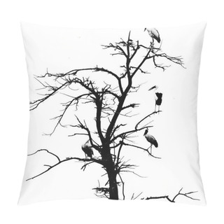 Personality  Tree With Birds On Branches Pillow Covers