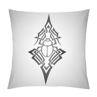 Personality  Scarab Beetle Tribal, Vector Pillow Covers