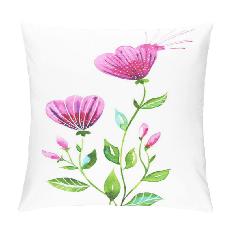 Personality  Pink Flowers on white background pillow covers