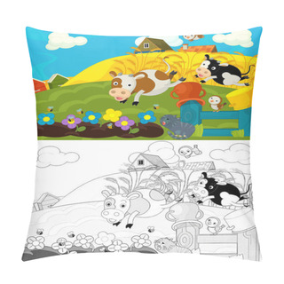 Personality  Cartoon Farm Sketch Scene - For Different Usage - Illustration For Children Pillow Covers