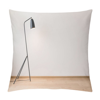 Personality  Metal Modern Floor Lamp Near Grey Wall Pillow Covers