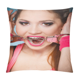 Personality  Teenager Girl In Handcuffs Pillow Covers