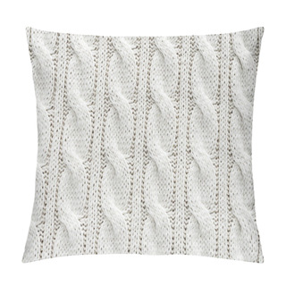 Personality  Full Frame Of White Knitted Cloth With Pattern As Background Pillow Covers