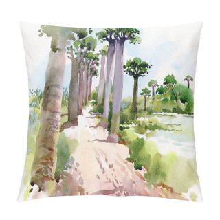 Personality  Watercolor Summer Park Pillow Covers
