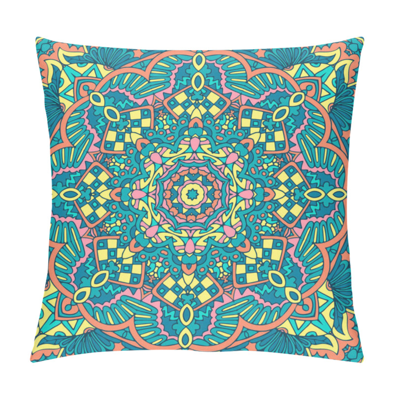 Personality  Mandala Doodle Fantasy Flower Decorated Background. Abstract Geometric Tiled Boho Ethnic Seamless Pattern Ornamental. Hand Drawn Decoration Graphic Print Pillow Covers